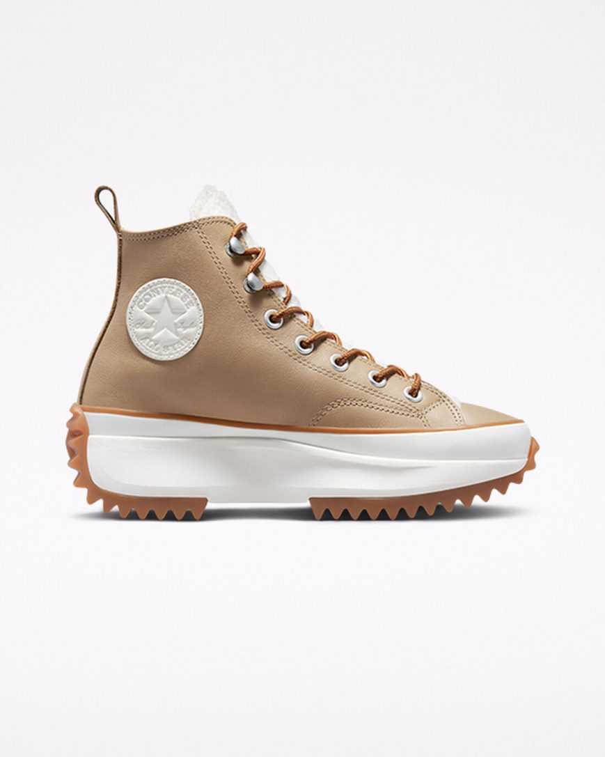 Topanky Na Platforme Converse Run Star Hike Sherpa Vysoke Damske Hnedožltý Hnede | SK C11LAE2